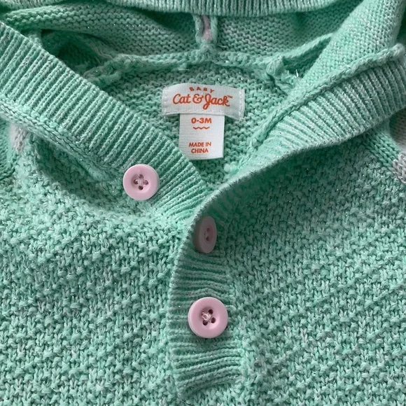 🦄 Cat & Jack 0-3M Mint Green Unicorn Romper EUC - Picture 8 of 11